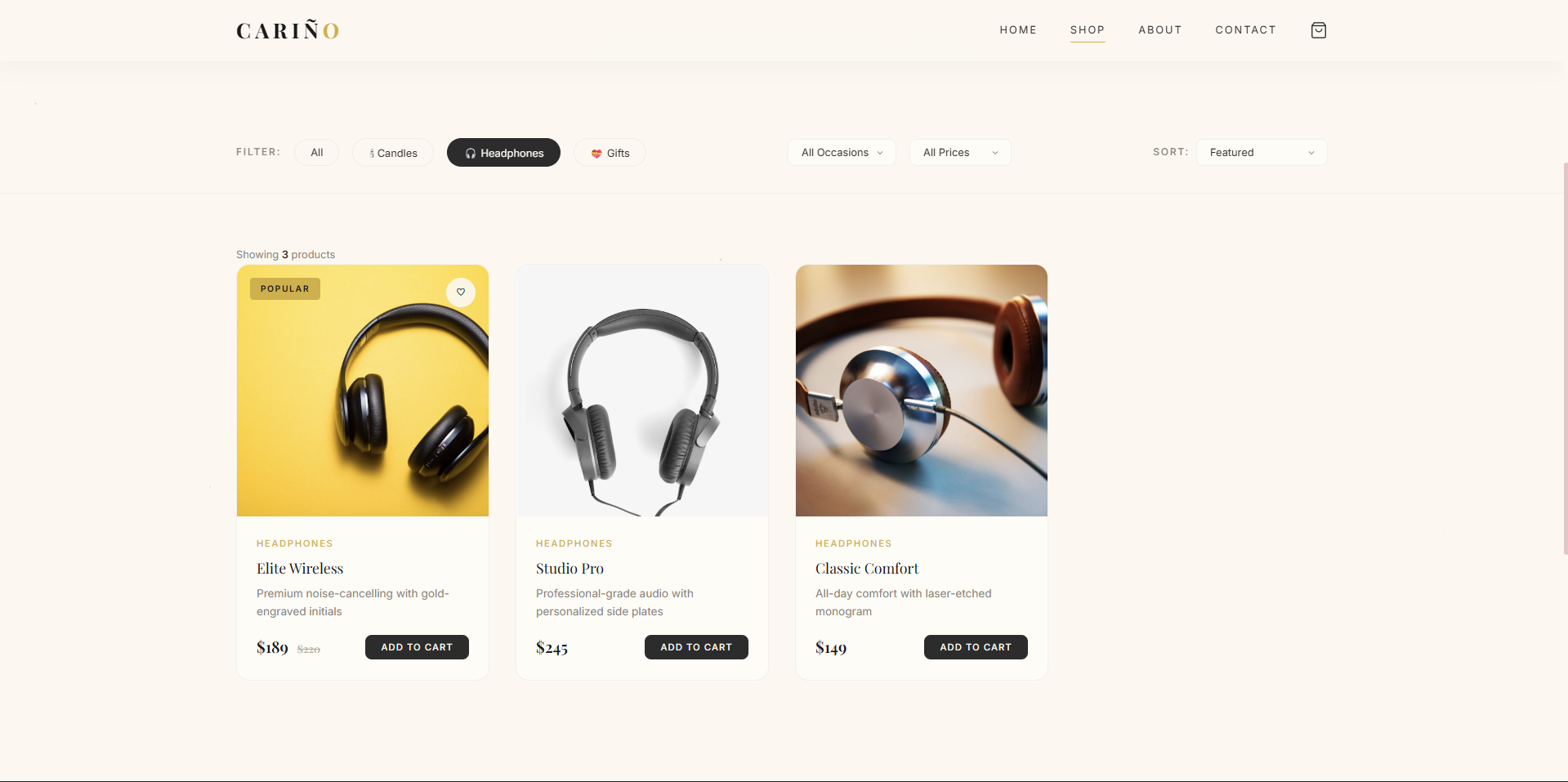 Luxury Gifting Store — Cariño